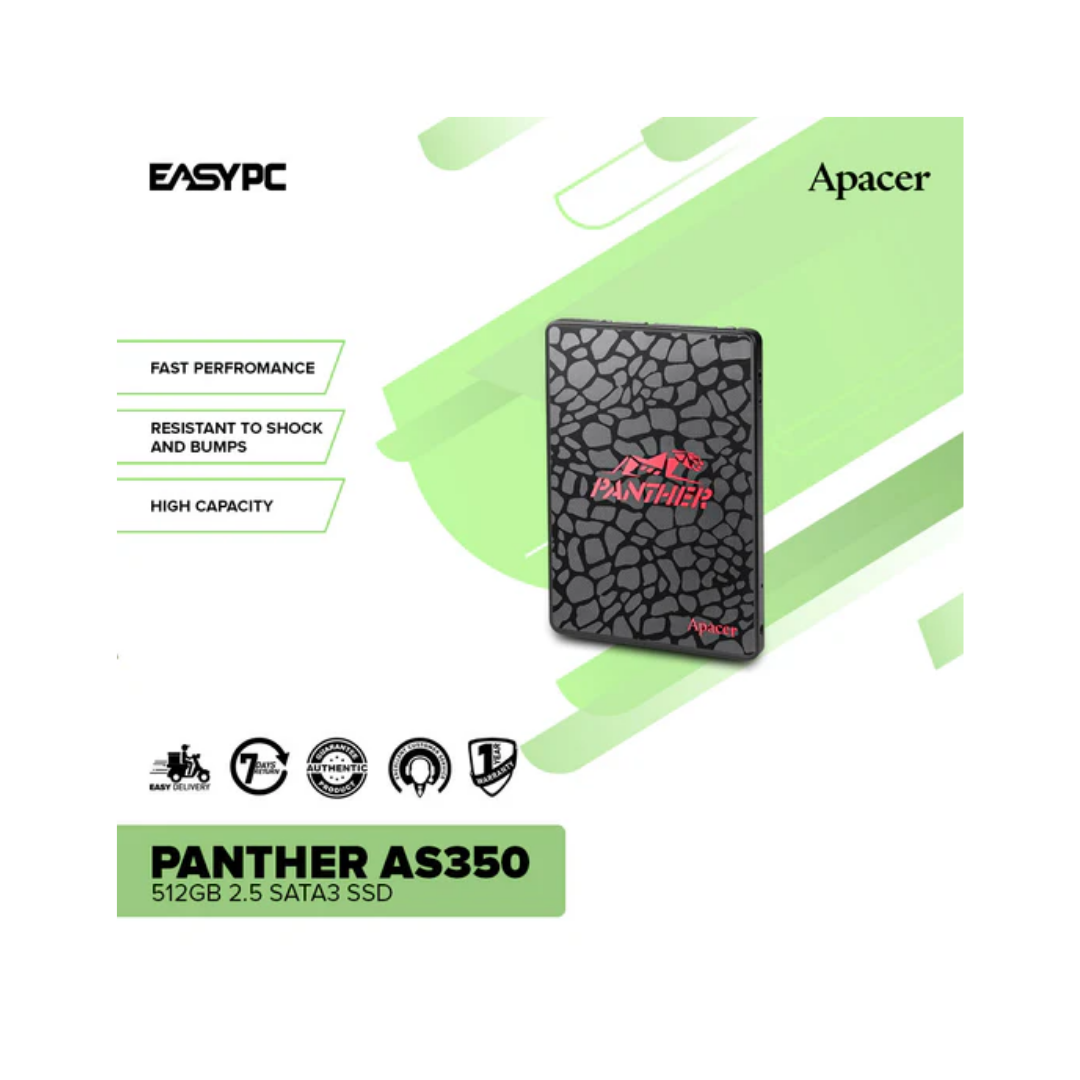 Apacer Panther AS350 512GB 2.5 SATAIII 6gb/s, Up to 560/540 mb/s Solid State Drive AP512GAS350-1