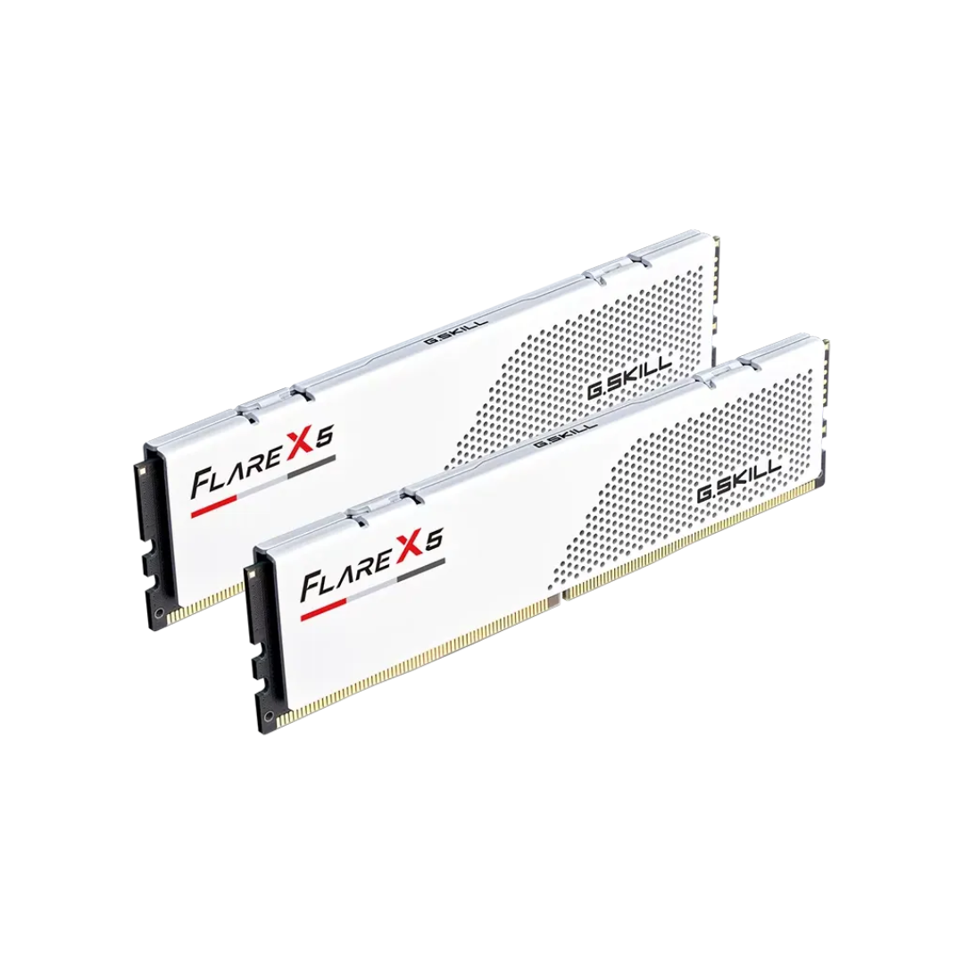 G.Skill Flare X5 32GB (2x16GB) White DDR5-6000MHz CL36-36-36-96 1.35V Desktop Memory F5-6000J3636F16GX2-FX5W | AMD Expo