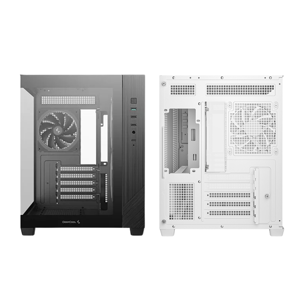 DeepCool CG330 3F Panoramic Glass Panel Dual Chamber M-ATX PC Case (Black R-CG330-BKNGM3-G | White R-CG330-WHNGM3-G)
