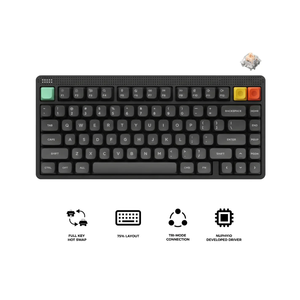 Nuphy Node75 High-Profile | Blush Nano Keyboard ( Gray / White )