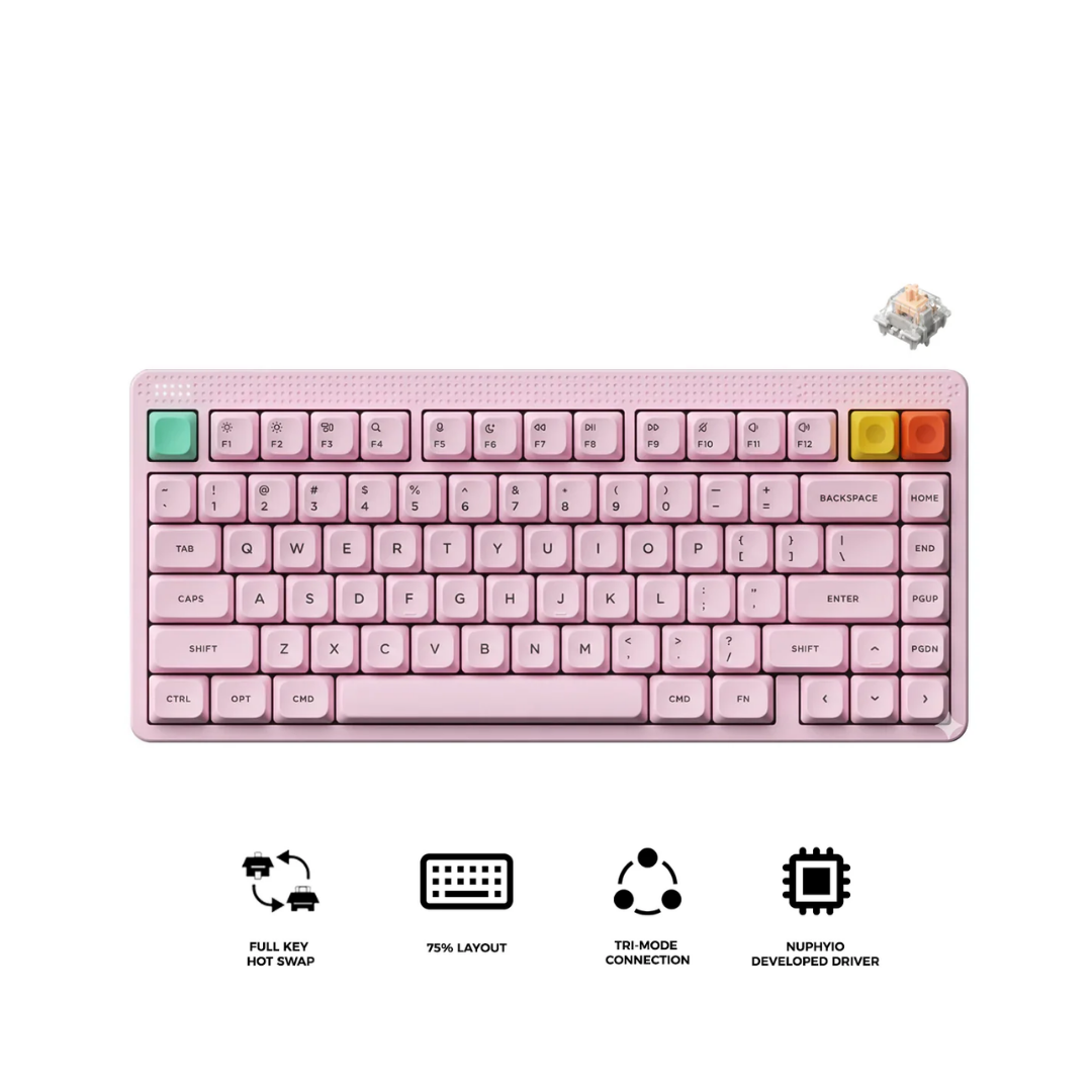 Nuphy Node75 High-Profile Pink / Blush Max Keyboard
