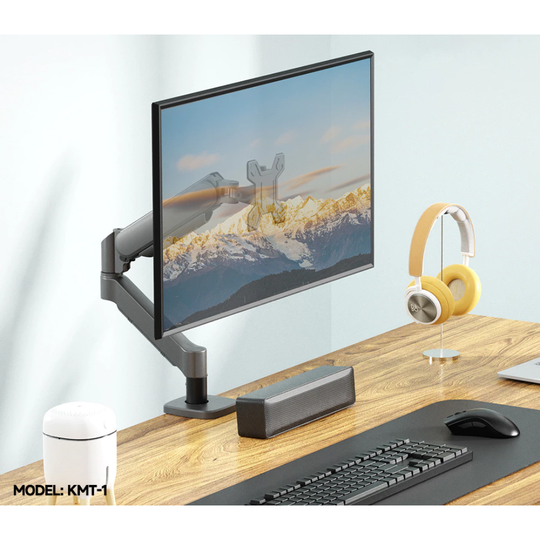 Inplay KMT-1 Single Arm Monitor Mount ( Black | White ) 13-32" Gas Spring Fully Adjustable