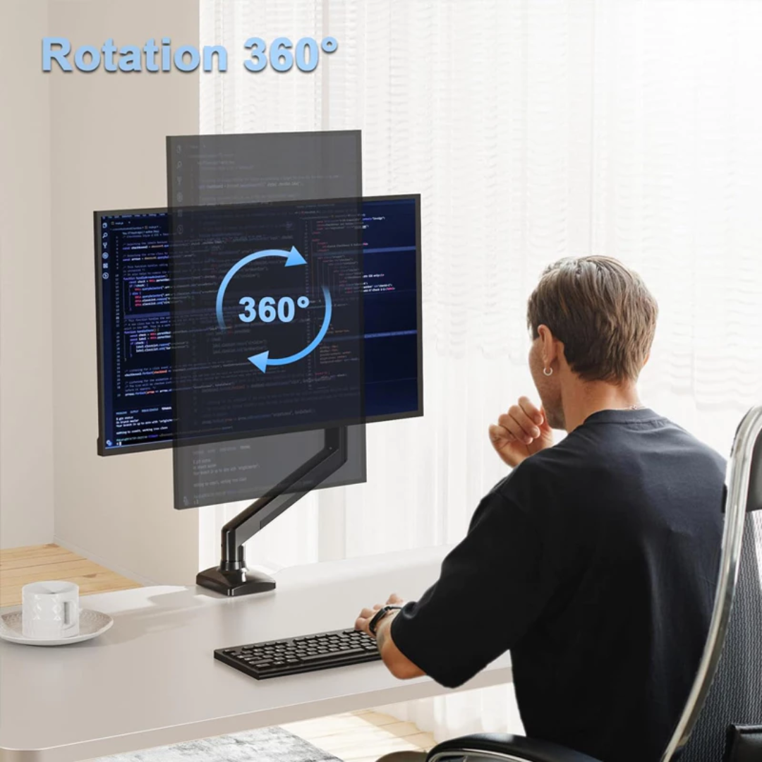 Inplay KMT-1 Single Arm Monitor Mount ( Black | White ) 13-32" Gas Spring Fully Adjustable