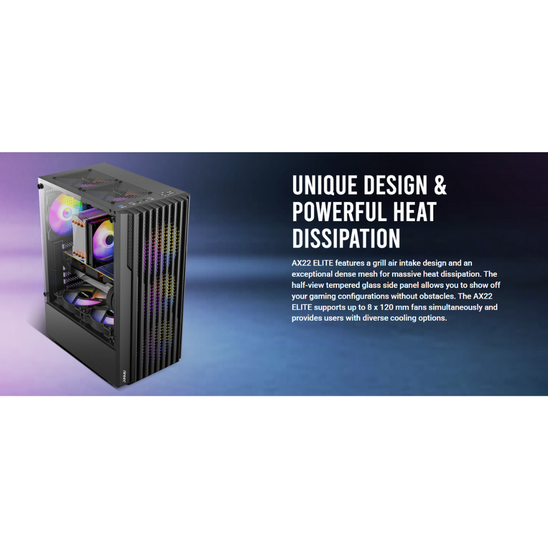 Antec AX22 Black TG MidTower Case