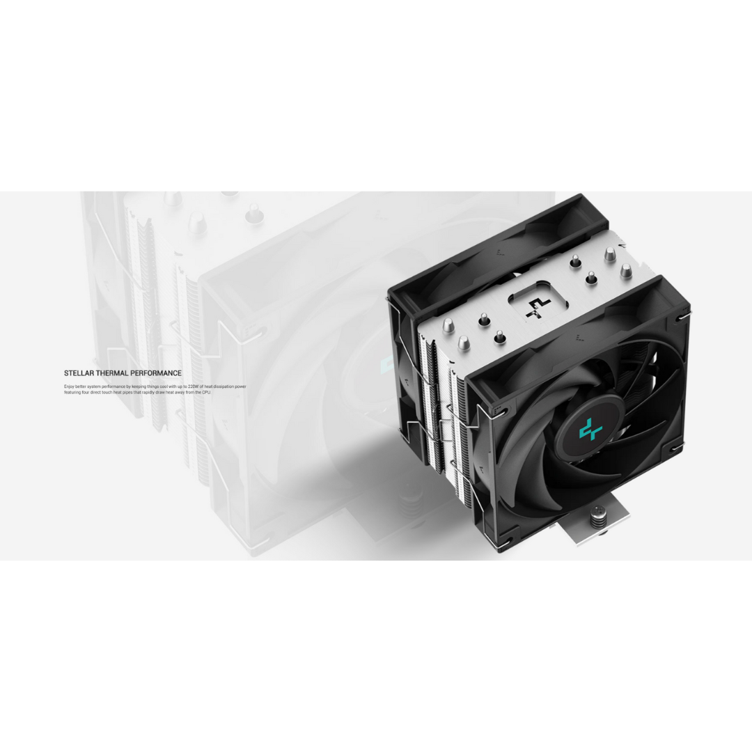 Deepcool Gammaxx AG400 Plus CPU Air Cooler - Dual 120mm Fan | 4 Heatpipes R-AG400-BKNNMD-G