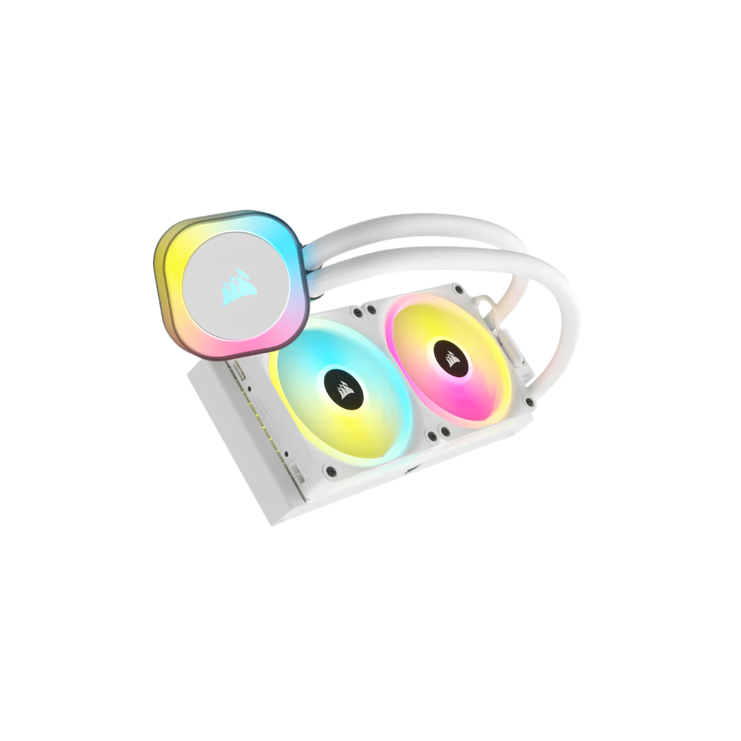 Corsair 6500D Airflow White Dual Chamber Case CC-9011260-WW ( No Box ) + Corsair iCUE H100i RGB Elite Liquid CPU Cooler White CW-9060078-WW