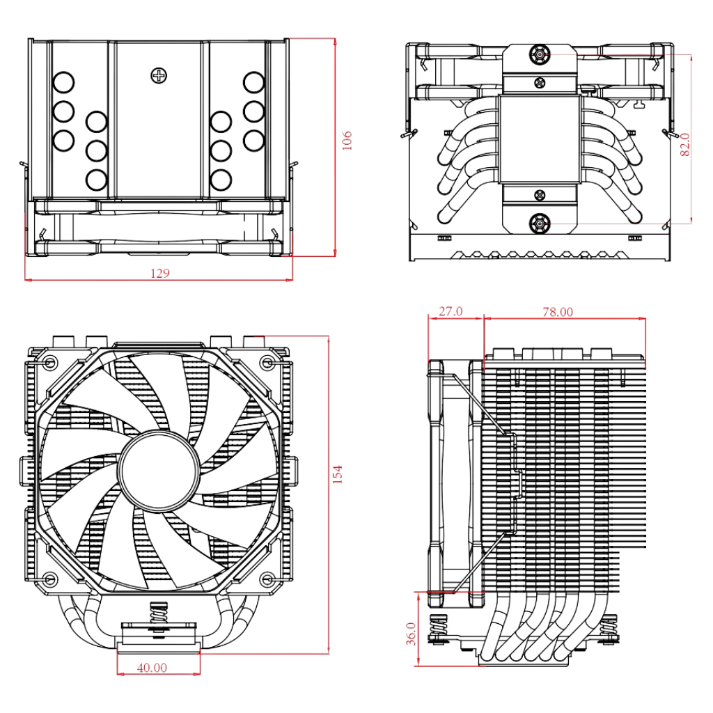ID Cooling SE-226-XT Black 120mm ID-CPU-SE-226-XT-BLK ( No Box )
