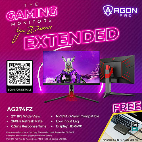 AOC AG274FZ 24.5in IPS 260Hz 1920*1080 HDR400 Gsync Gaming Monitor