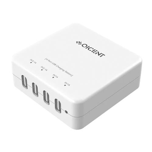 QICENT 4 Port USB Charger ( Black DA-4U-US-BK / White DA-4U-US-WH )