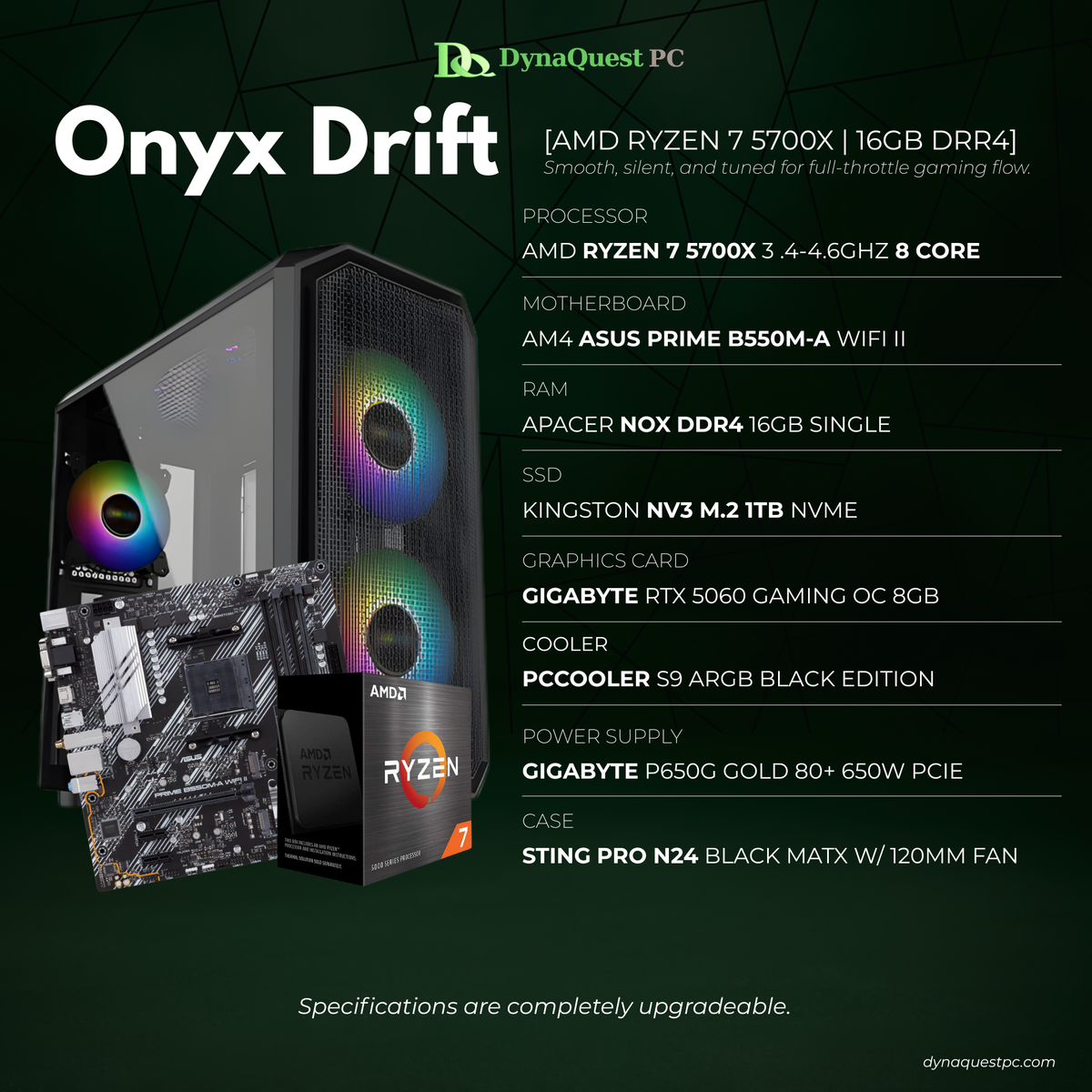 AMD Ryzen 7 5700X 8Core | B550M-A | 16GB DDR4 RAM | 1TB NVMe SSD