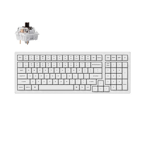 Keychron K4 PRO White Hot-Swappable RGB 96% Mechanical Brown Switch Keyboard K4P-P3