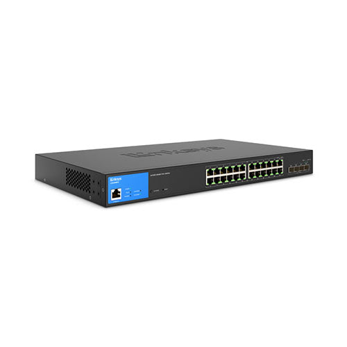 Linksys LGS328MPC 24-Port Managed Gigabit PoE+ Switch with 4 10G SFP+ Uplinks 410W TAA Compliant