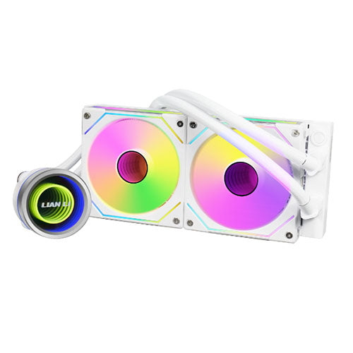 Lian Li Galahad II Trinity 240mm UNI FAN SL-INFINITY AIO ( Black / White ) CPU Liquid Cooler ARGB daisy-chainable radiator fans