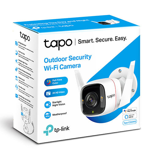 TP-Link TAPO C320WS Outdoor Security Wi-Fi 2K QHD 4MP Two-Way Audio Ni –  DynaQuest PC