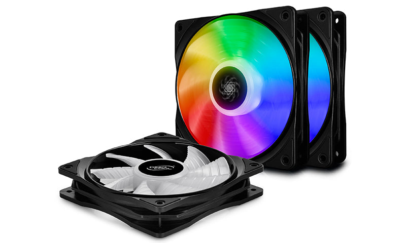 DeepCool DC CF120 Aura Sync 120mm 3 Pack Case Fan DP-FA-RGB-CF120-3