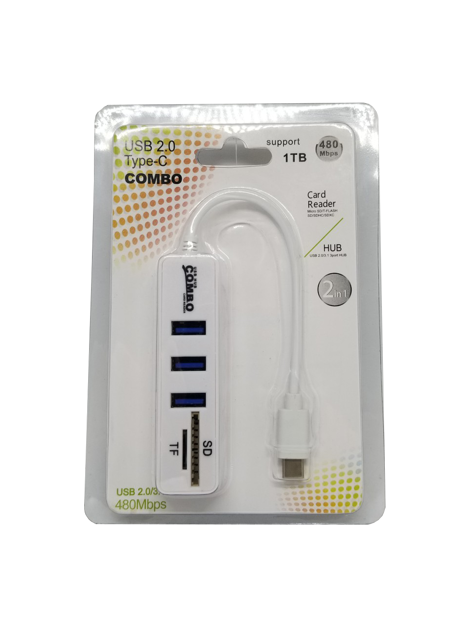 USB C 3+2 Hub Card Reader