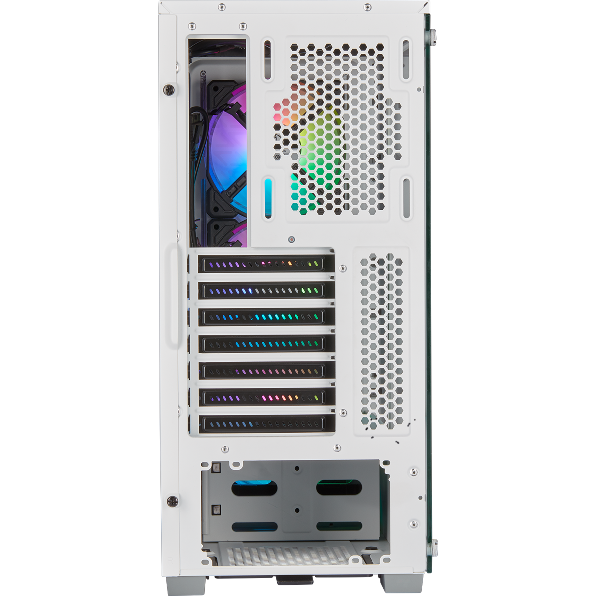 Corsair iCUE 220T RGB Airflow TG Mid-Tower Smart Case — White 3x120mm CC-9011174-WW