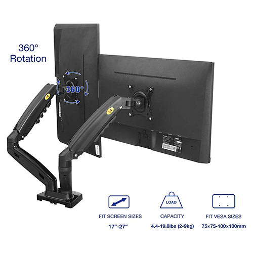 North Bayou F160 Dual Deskmount 17-27" (75x100) 2-9kg