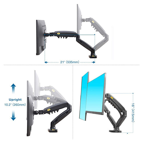 North Bayou F160 Dual Deskmount 17-27" (75x100) 2-9kg