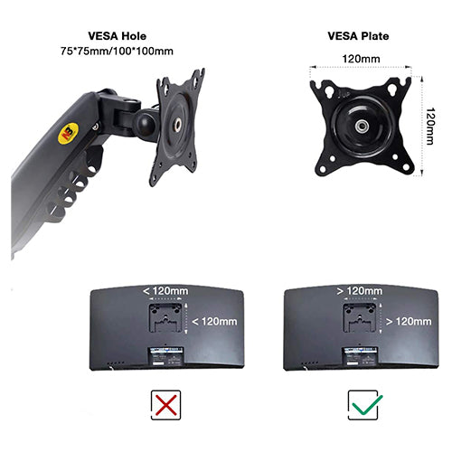 North Bayou F160 Dual Deskmount 17-27" (75x100) 2-9kg