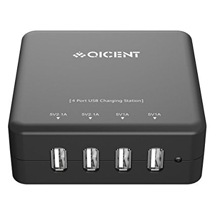 QICENT 4 Port USB Charger ( Black DA-4U-US-BK / White DA-4U-US-WH )