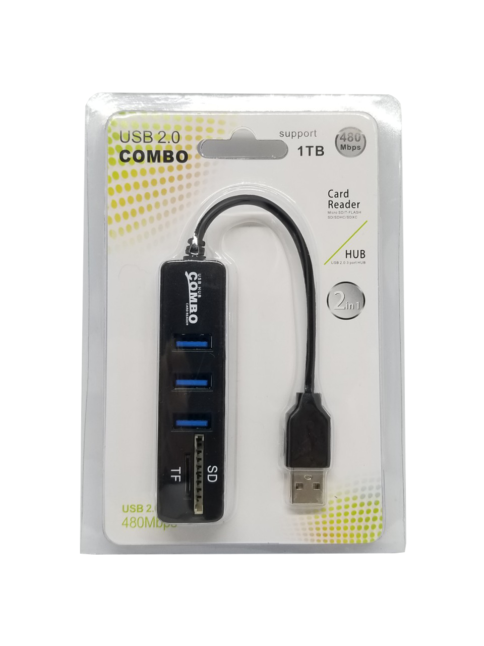 USB 2.0 3+2 Hub Card Reader