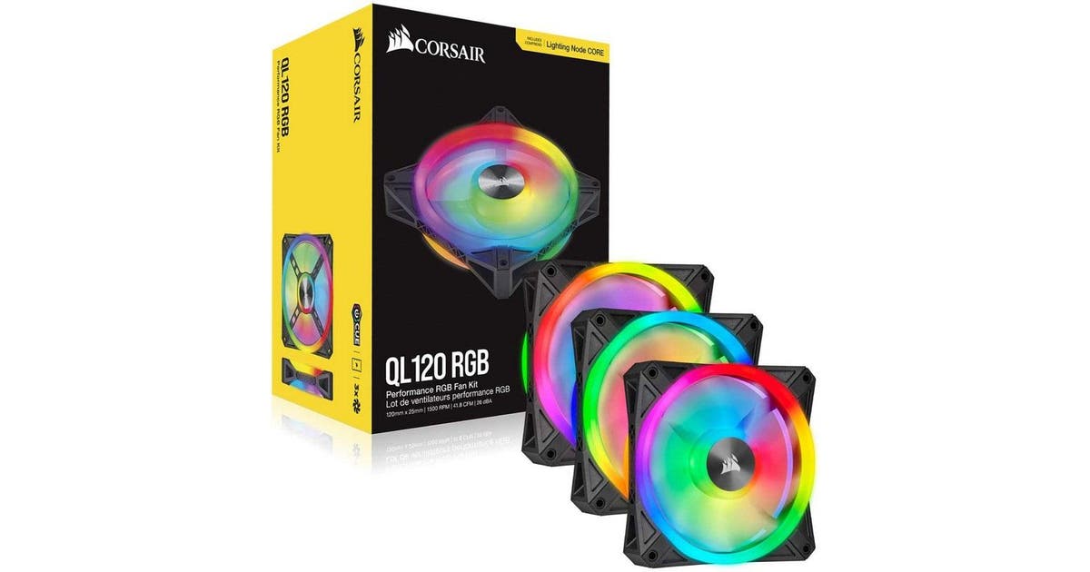 Corsair iCUE QL120 RGB 120mm PWM Triple Fan with Lighting Node CORE CO-9050098-WW