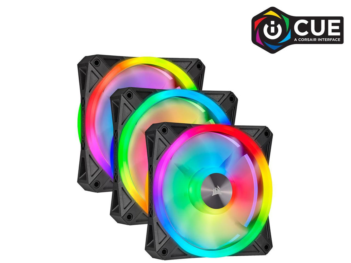 Corsair iCUE QL120 RGB 120mm PWM Triple Fan with Lighting Node CORE CO-9050098-WW