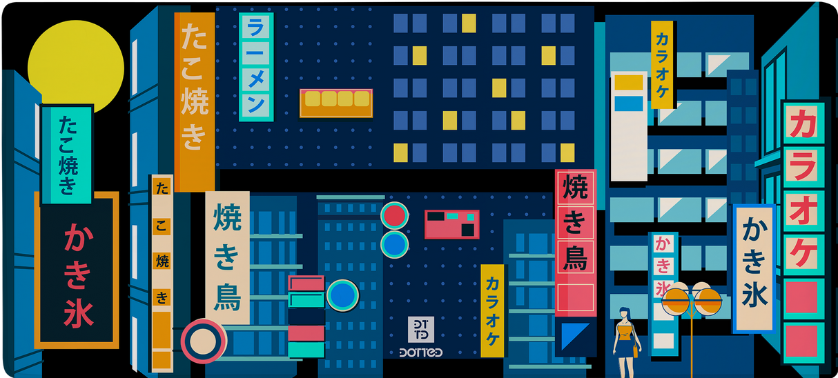 Dotted Japanese Collection Desk Mat 900 x 400 x 4mm