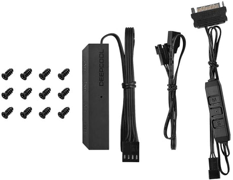 Deepcool RF120M 3-in-1 RGB 3-Pack LED PWM Fans with Fan Hub and Extension DP-FRGB-RF120-3C