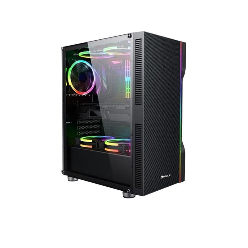Powerlogic Agile Eostrix TG Gaming Case (Free 1x 120mm Rainbow Fan)