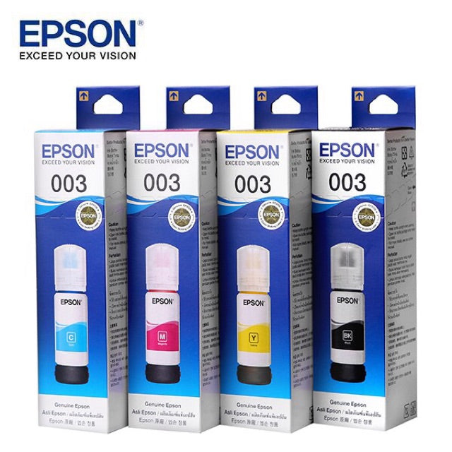 Epson 003 Original Ink Bottle C13T00V100 | C13T00V200  | C13T00V300 | C13T00V400 for Epson L3210 / L3250 / L5290 / L1210 / L1250