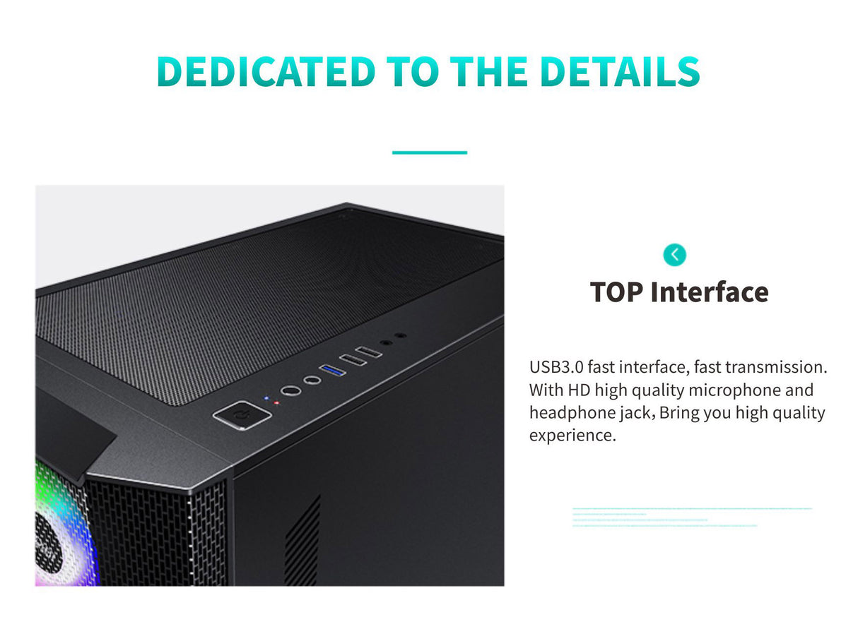 PCcooler GAME 7 White ATX TG MESH Mid Tower Case (with 4*120mm FX-120 3 DYNAMIC COLOR 120mm Fan)