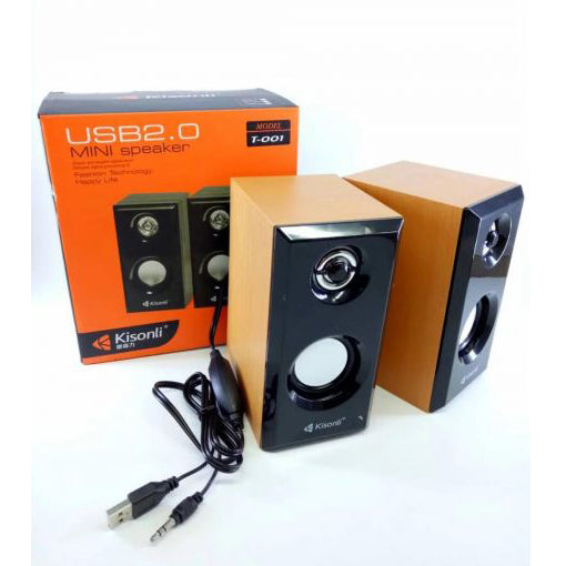 Kisonli Wooden T-001 Mini Computer Speaker