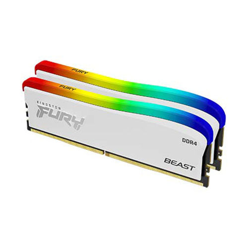 Kingston Fury Beast RGB 32GB (2x16GB) White DDR4 3200MHz KF432C16BWAK2/32 Desktop Memory