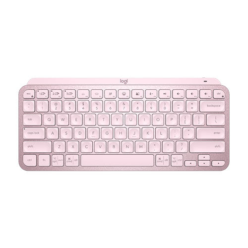 Logitech MX Keys Mini Illuminated Wireless Bluetooth Keyboard, USB-C, PC/Mac/Laptop Windows/Linux/IOS/Android Metal Build ROSE 920-010507