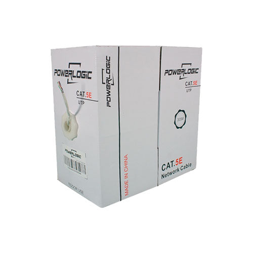 PowerLogic Cat5e Indoor 305m UTP Lan Cable Copper Clad 24AWG .45 CCA White