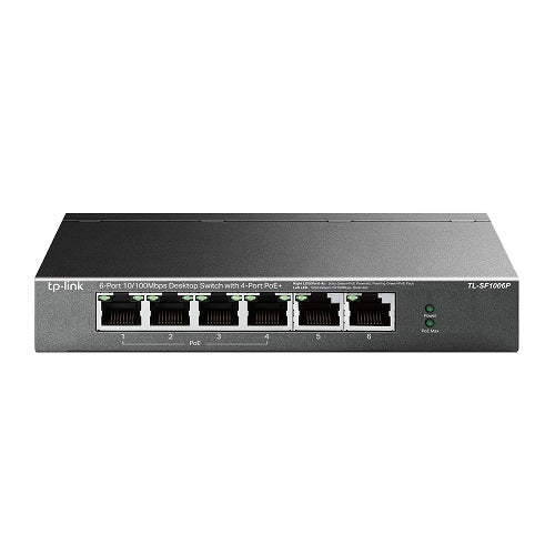 TPLink TL-SF1006P 6-Port Desktop Switch w/ 4-Port PoE+
