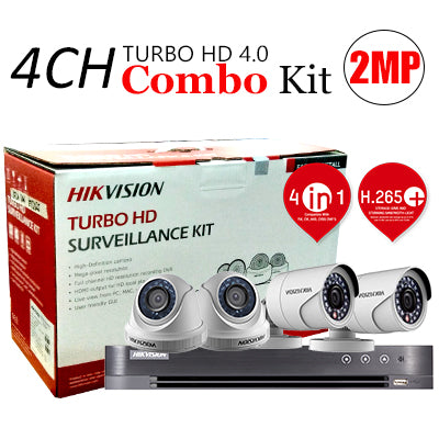 Hikvision (package) TVI-4CH2D2B-2MP/LITE 4channel DVR, 2x Dome, 2x Bullet Camera