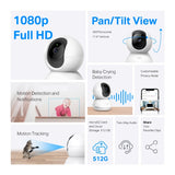 TP-Link Tapo C200C 1080p Indoor 360 Degrees Pan and Tilt Wireless WiFi IP Security CCTV Sale Hidden Camera Connect to Cellphone Two Way Audio with Mic and Speaker