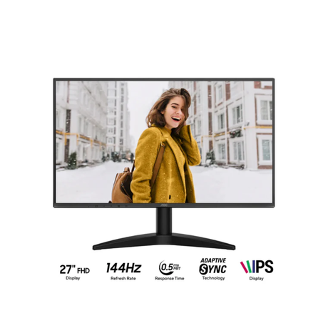 AOC 27B36XE 27" IPS 144Hz FHD 1920x1080 0.5ms Monitor Wall Adaptor With Tilt Adjustment