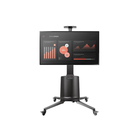 North Bayou TW85 Motorized Lift Screen Heavy Duty TV Mount Cart 55-85" Black