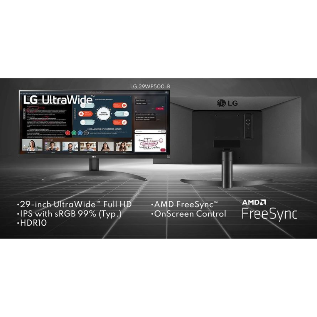 LG 29WQ500-B 29” Ultrawide IPS 100Hz FHD 5ms GTG HDR10 Monitor with AMD FreeSync