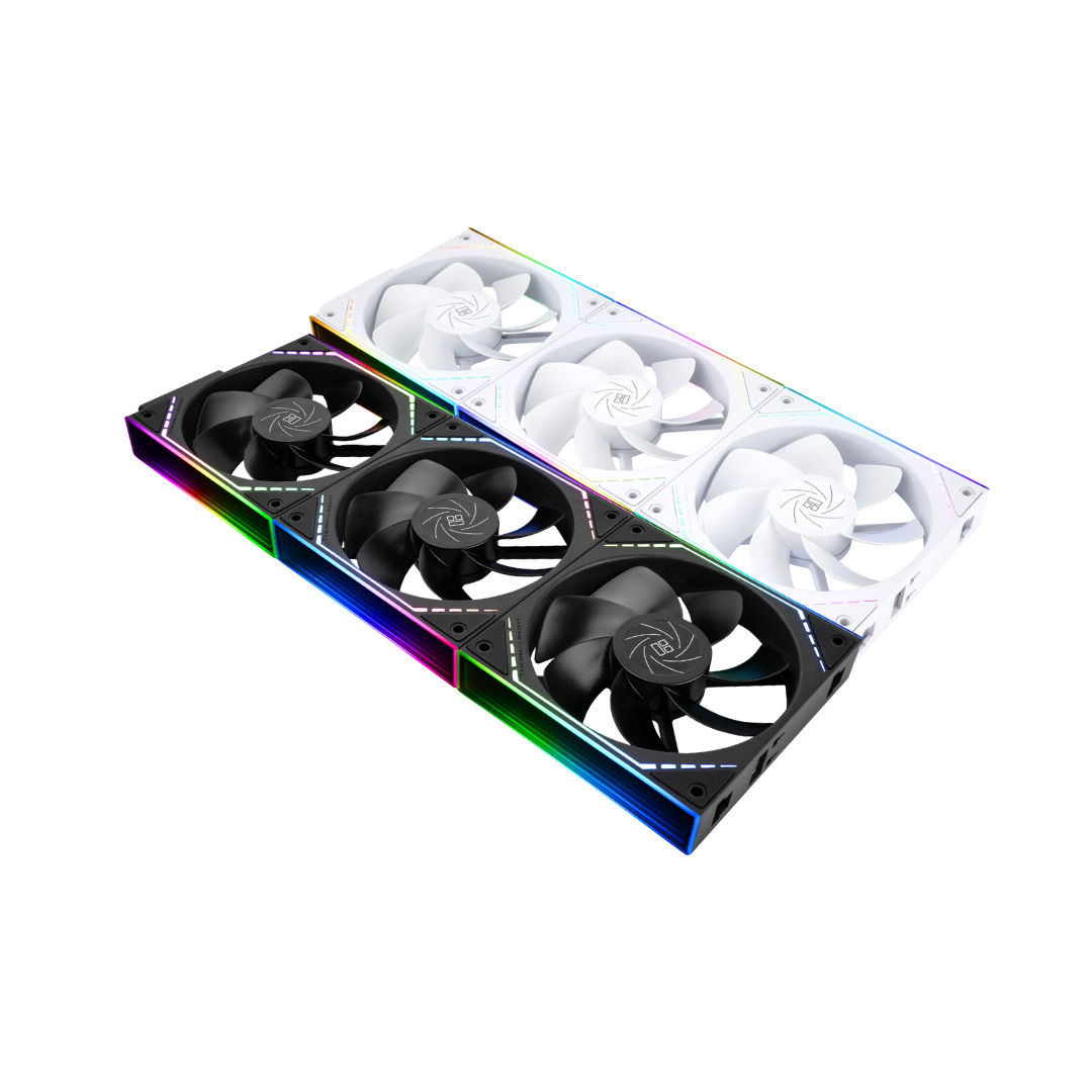 Thermalright ( Black TL-M12QR X3/White TL-M12QRW X3 ) 3-Pack ARGB Block Splicing Reverse FAN