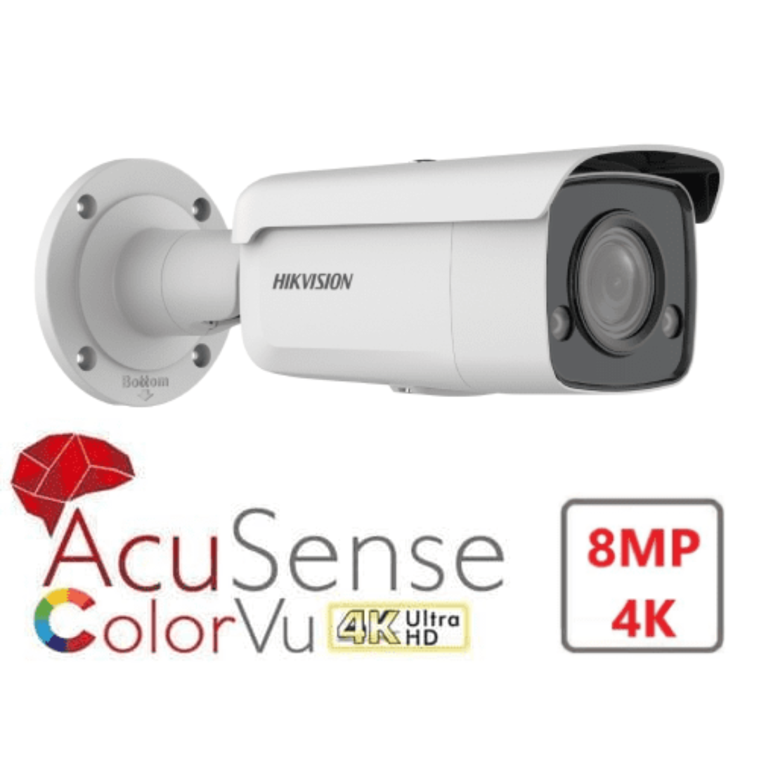 [Pre Order] Hikvision Camera Bullet IPC ColorVu 8MP 2.8mm Outdoor Fixed Bullet IP Network Camera DS-2CD2T87G2-L