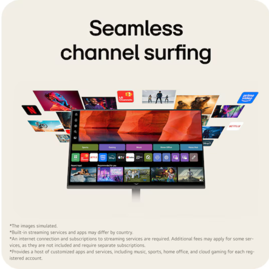LG 32U501SB-B 32" VA 120Hz FHD 1920x1080  5ms GTG Smart Monitor AI U5s, for Streaming With Webos Tilt Adjustment