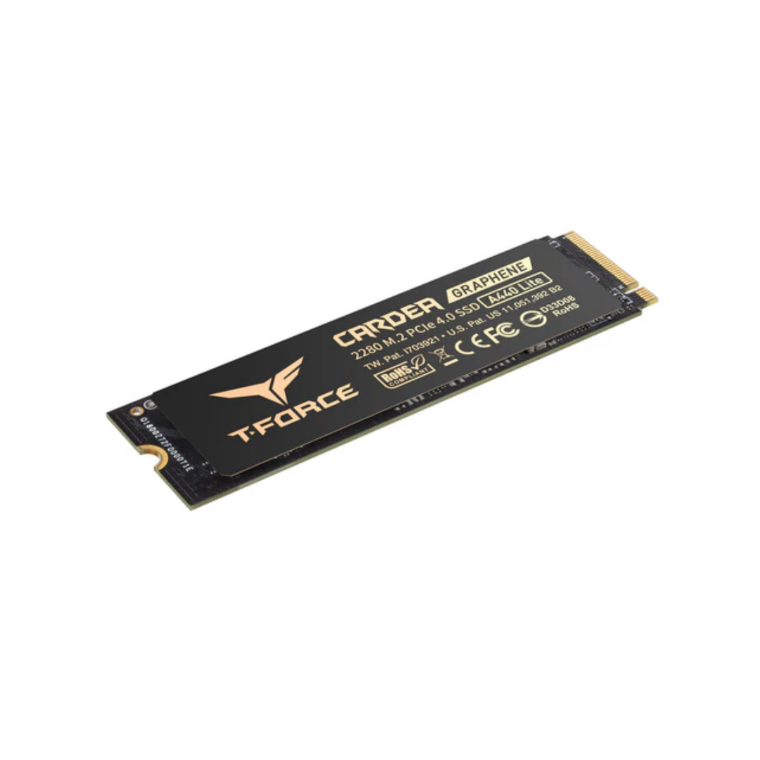 TeamGroup T-Force Cardea A440 Lite M.2 512GB 2280 PCIe Gen4 x4 NVMe 7400MB/s Read Gaming SSD with Graphene Heat Sink TM8FFQ512G0C129