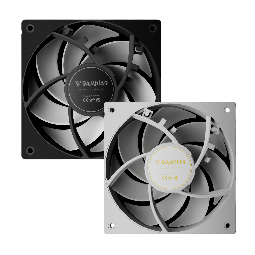 Gamdias Notus M1-1201 ARGB 120mm PWM Fan with Swappable Blade ( Black | White )