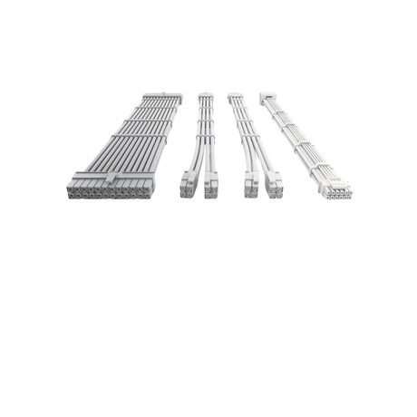 Asiahorse 12VHPWR 4 Kit PCIE 5.0 1-to-1 Sleeved Cable Kit Snow White | Black