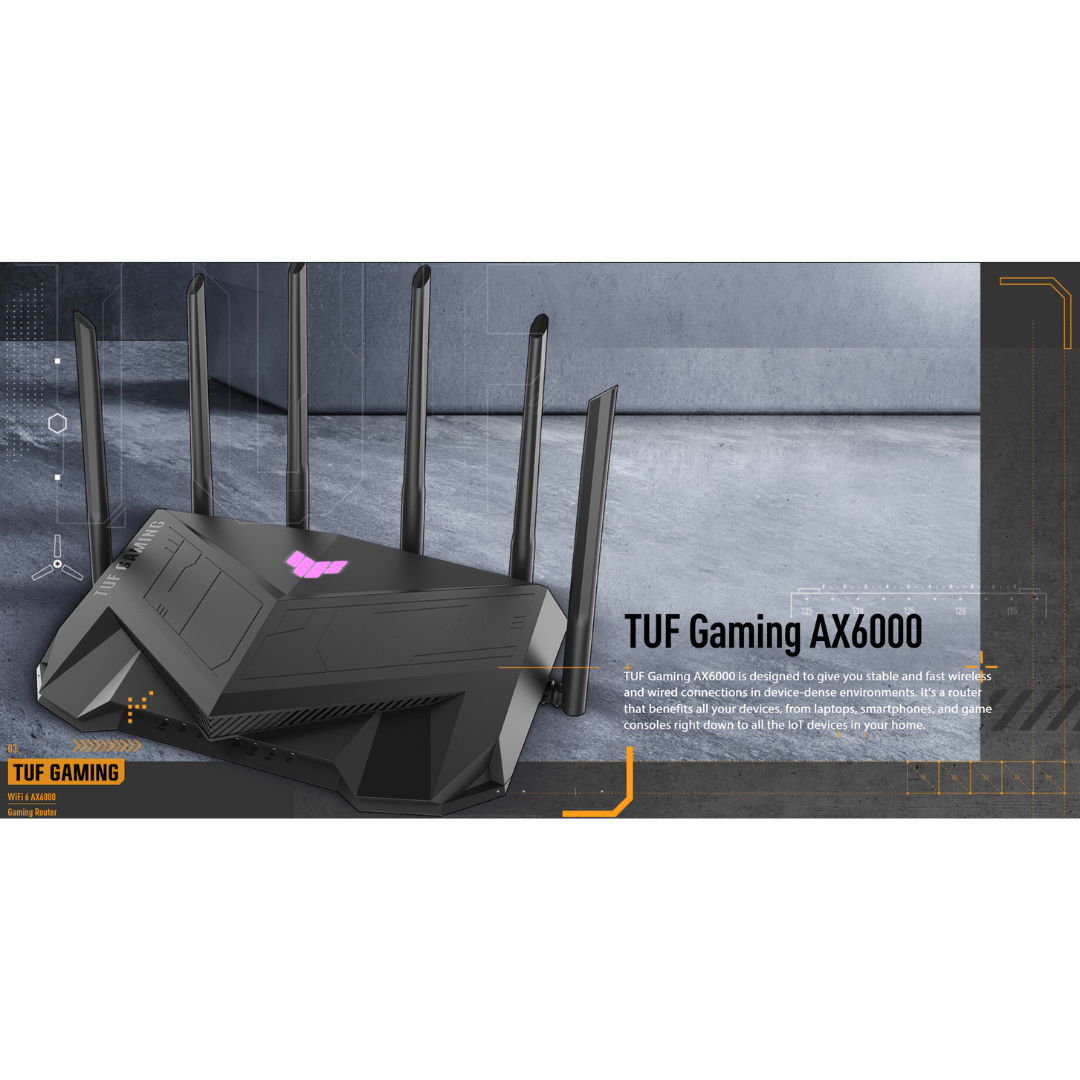 Asus TUF Gaming AX6000 Dual Band WiFi 6 Gaming Router - ASUS TUF-AX6000